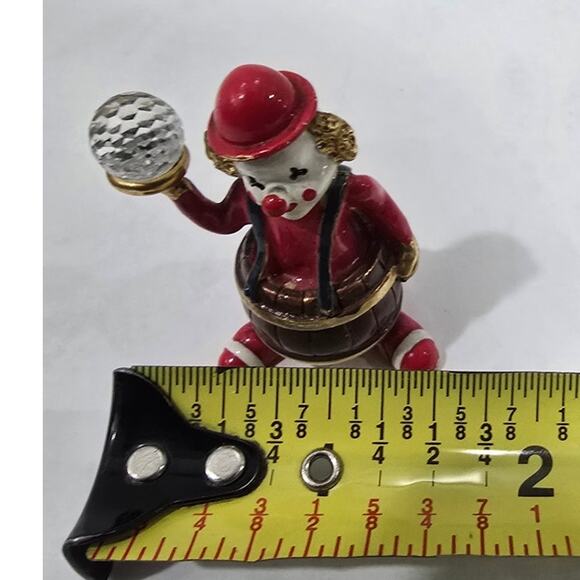 Vintage 1970s–1980s Spoontiques KM440 Pewter Clown in Barrel with Crystal Ball - Picture 13 of 15